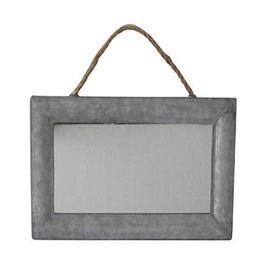 Cheung's FP-3598 Rectangular Mirror with Galvanized Metal Frame and Hanging Rope, Silver
