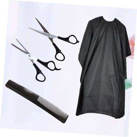 VICASKY 1set Professional Hairdressing Scissors Kit Ergonomic Handle Thinning Shears and Comb for Barber Home Use Black Resistant Design