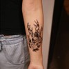Large Deer Flower Arm Leg Temporary Tattoos Fashionable Fake Tattoos