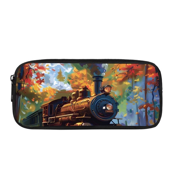 GIFTPUZZ Train Pattern Students Pencil Case for Primary School Travel
