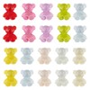 FASHEWELRY 20pcs Clear Acrylic Bear Beads Mixed Color Transparent Bear