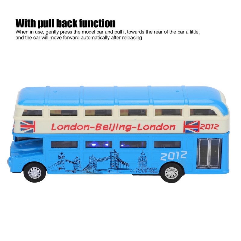 1:90 Children Double Layer Bus Toy Simulation Alloy Pull Back