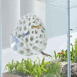 Swirge Shrimp Dome Hide, Shrimp Hides for Aquarium, Betta Fish Hideout with Suction Cup, Betta Habitat Tank Ornament Accessories, Aquarium Decor for Small Fish Guppy Hiding Resting (White)