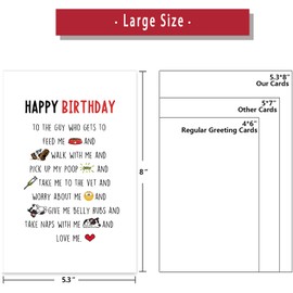 Ziwenhu Dog Dad Birthday Card, Funny Dog Dad Gifts for Men, Dad Birthday Gifts from Daughter, Cute Bday Card for Father