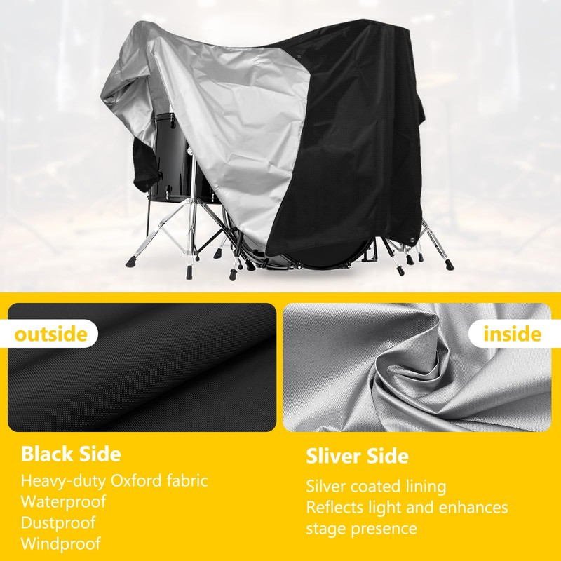 Gasadar Drum Set Dust Cover Water-Resistant Dustproof Protective Cover for