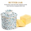 Butter Crock with Lid for Countertop,Ceramic French Butter Dish Keeper