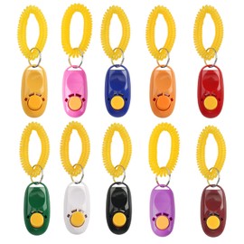 payanwin 10pcs 10 Color Universal Animal Pet Dog Training Clicker with Wrist Bands Strap, Assorted Color Dog Clickers for Pet Dog Training & Obedience Aid