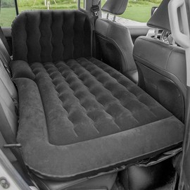Oshotto Multifunctional Car Inflatable Bed Air Mattress SUV Car Travel Outdoor Campting mat with Two Air Pillows and Air Pump for SUV Polyurethane, Full Full Black