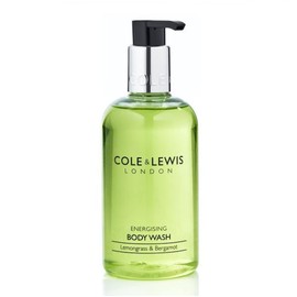 Cole & Lewis Lemongrass & Bergamot Shower Gel & Body Lotion 2 x 300ml Bottles, Green & White