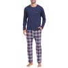 MoFiz Men's Pajamas Plaid Sets Sleepwear Long Sleeve Shirts and