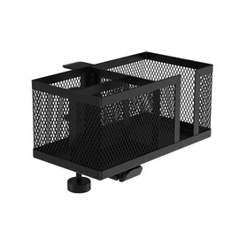 Adjustable Under Desk Cup Holder Organizer, Rotating Hook, Spill-Proof Metal Clip On Tray for Home/Office,Space-Saving Desk Accessory with Headphone Hanger