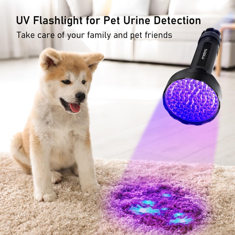 GLOSSDAY UV Flashlight Black Light, 100 LED Black Light Flashlight