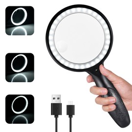 Magnifying Glass with Light, 30x 60x Magnifying Glass for Reading Lighted - 33 LEDs Magnifying Glass Magnifier Magnifier with Light