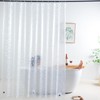 WellColor Short Shower Curtain Liner 65 inch, Pebble Translucent EVA