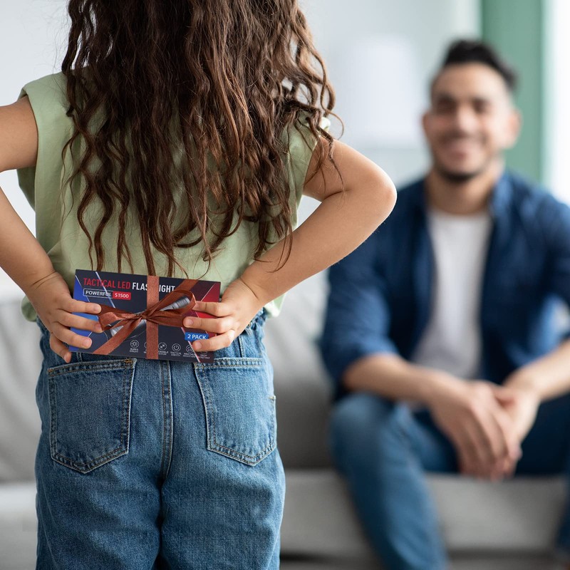 Tactical Flashlights 2 Pack, Zoomable Bright LED Torch High Lumens