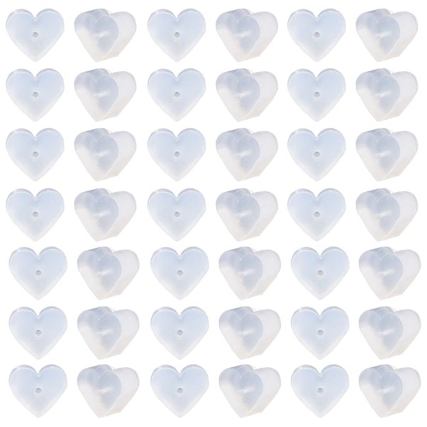 SOFPLATE 100Pcs Silicone Back Earring Stoppers Clear Earring Backs Small