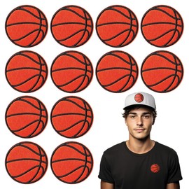 12Pcs Basketball Iron on Patches, Iron on Embroidered Applique Patches for Jackets, Hats, Backpacks, Jeans