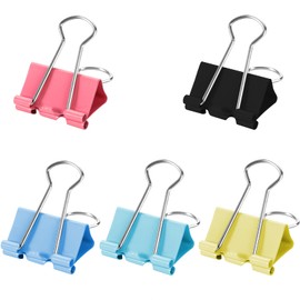 Foldback Clips 41 mm Paper Clips Binder Clips 12 Pieces Large Dovetail Clip File Money Paper Stationary Clamps for Office School Home Kitchen Shops