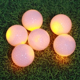 6 Piezas Pelotas de Golf Luminosas LED, Atractivas Pelotas de Golf Brillantes para Entrenamiento Nocturno(20 * 12 * 5cm-Naranja)