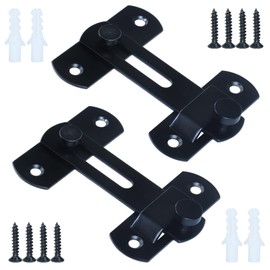 BOSFLAG 2 Pack 180-degree Rotating barn Door Locks to Safeguard Privacy - Secure Latch and Hook barn Door Locks for Gardens, bathrooms, Outdoor Spaces, garages, Windows, and Sliding Doors