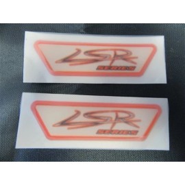 LARSON LSR SERIES RAISED DECAL PAIR ( 2 ) ORANGE / BEIGE / BLACK MARINE BOAT
