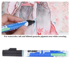 WGFOIP White Liquid Masking Fluid Marker Pen for Watercolor, Ink and Diluted Gouache, Drawing Gum, Art Supplies