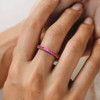 RANDES Ruby Ring 925 Sterling Silver Red Ruby Wedding Bands