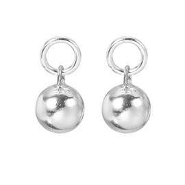 PATIKIL 2pcs Silver Bead Charm, 8mm 925 Silver Ball Pendants Charm Silver Round Beads Small Bulk for Jewelry Making Bracelet Earrings, Silver
