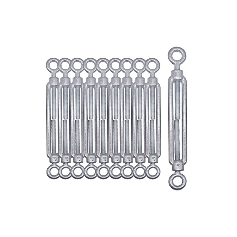 (Pack of 10) Turnbuckle Wire Tensioner M6, Adjustable Turnbuckles Eyelet