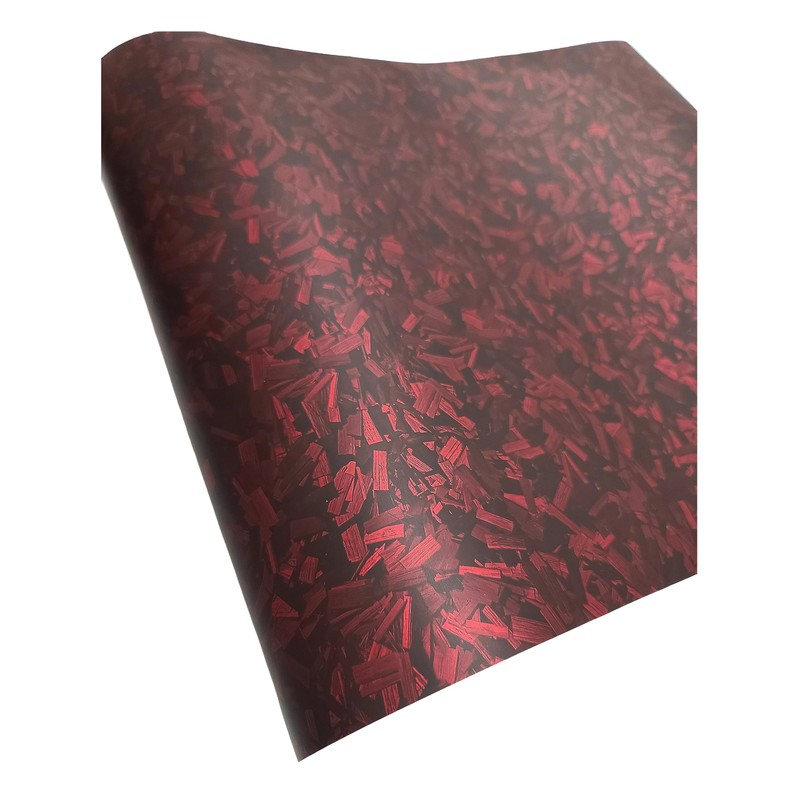 Gloss Matte Infused Forged Carbon Fiber CF Black Red Vinyl