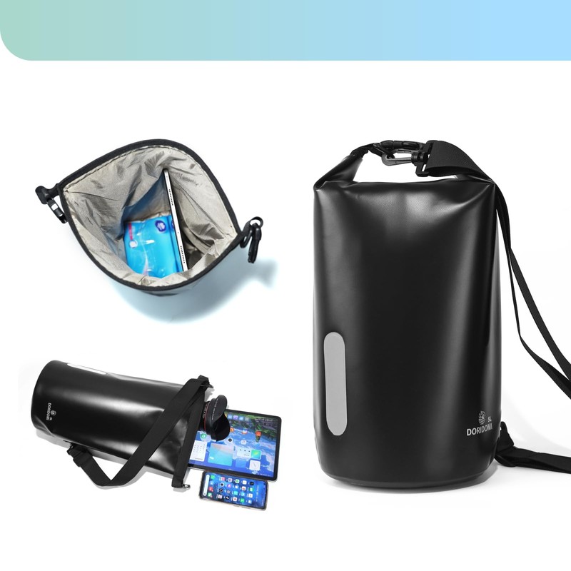 DORIDOMI Dry Bag Faraday Bags - Black 5L Waterproof EMP