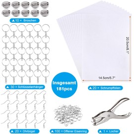 Taasmoog 181-Piece Shrink Film Set, Shrink Film for Crafts, Shrink Plastic Set, Shrink Film Set for Children for DIY Gift Decorations