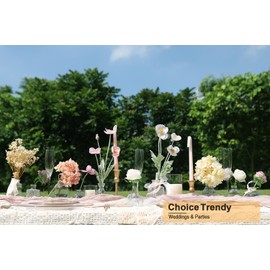 Glass Bud Vases Set of 16 Pcs for Centerpieces, Bud Vases in Bulk, Small Clear Vintage Vase for Wedding Decorations, Home Table Flower Décor, and Floral Arrangements