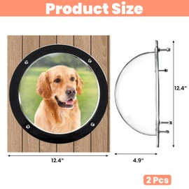 2 PCS Dog Fence Window, 12.4 x 4.9 Inch Clear Pet View Dome, Durable Pet Peek Windows, Doggie Fence Safe Domes, Pets Supply for Dog Cat Horse Outside Playground Garden