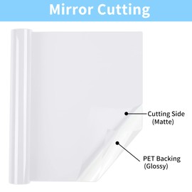 Lya Vinyl 15FT Heat Transfer Vinyl, White Iron on Vinyl Roll for Cricut, Silhouette Cameo, White HTV Vinyl for DIY Fabric, Clothes, Bags, and Other Textiles