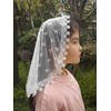 FANFAN Lace Church Veil Flower Girls Headcovering Bridal chapel veil