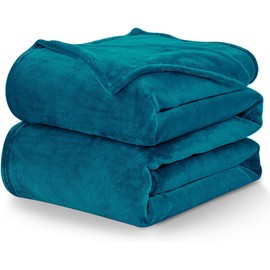 WAVVE Fleece Blanket Sofa Throw Teal 5ft x 6.5ft - Fluffy Soft Warm Versatile Blanket for Sofa/Couch/Bed Double/Twin Size, 150x200 cm