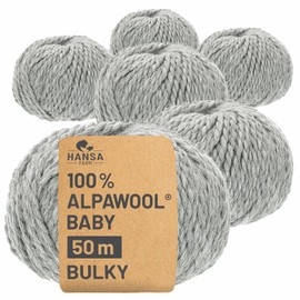 100% Baby Alpaca Wool in 50+ Colours (Scratch-Free) – 300 g Set (6 x 50 g) – Soft Alpaca Wool for Knitting & Crochet in 6 Yarn Sizes by Hansa-Farm
