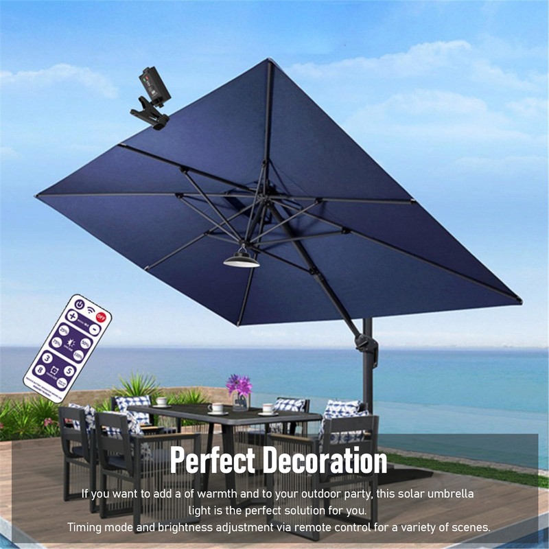 Outdoor Solar Umbrella Lights IP65 Waterproof Timed Function Brightness Adjustable