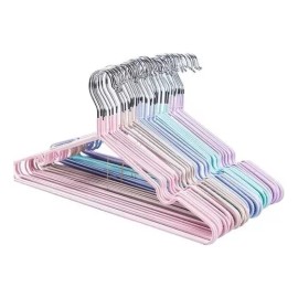 CB Paquete 10 Ganchos Ropa Tintoreria Metalicos Antiderrapantes