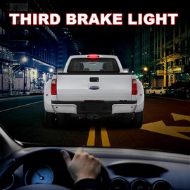 OPP ULITE F250 Third Brake Light for Ford F350 F450 F550 1999-2015 Red Brake Light White Led Reverse Lights 3RD Rear High Mount Stop Tail Lamp Waterproof (3RD Brake 062-3)