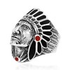 Simulated Black Onyx & Reconstructed Red Coral Accented Native American