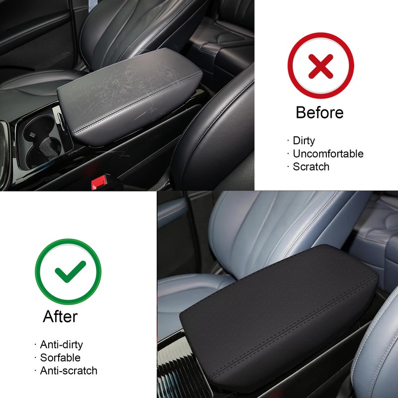 faccaibbg Armrest Cover for Lincoln Nautilus Accessories 2019-2023 (Black) Center