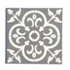 Flora Encaustic Soft Gray White 8x8 Satin Glaze Ceramic Tile