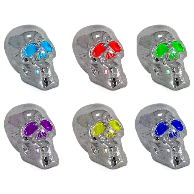 Lesser & Pavey Silver Chrome LED Multicoloured Light Up Skull