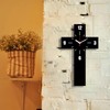 THIDARGO Modern Cross-Shaped Wall Clock, Black, Minimalist Design, 12 x