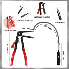 Set of 2 Hose Clamp Pliers, Hose Clamp Pliers with Straight Neck, Car Hose Clamp with Wire Shaft, Removal and Installation Tool for Car Repairs