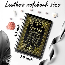 Black A5 Lined Leather Journal Notebook,Inspirational Christian Gifts Hardcover Executive Notebooks for Men Women,200 Pages 100 Gsm Thick Ruled Paper Daily Diary for School,Family ,Friends,Work (You Beautiful Black)