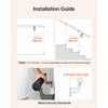 VEVOR Wall Mounted Stair Handrail, 4ft Pipe Staircase Handrail, Black