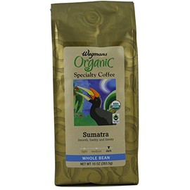 Wegmans Flavored Specialty Whole Bean Coffee. Gluten Free. Lactose Free. Vegan. Organic. Fair Trade. 10 Oz. (Pack of 2) (Sumatra, 10 oz)